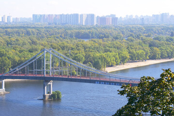 View of the Dnieper River and residential areas