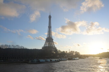 eiffel tower at sunset