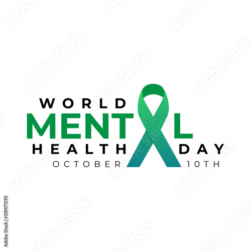 Design for World mental health day. Annual campaign. Raising awareness of mental health. Control and protection. Medical health care design.