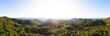 the siebengebirge mountains near bonn germany in the evening as a high definition panorama