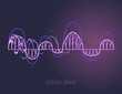 © designer_things - Color sound wave. Audio digital equalizer technology, musical pulse vector Illustration. Voice line waveform or volume level symbol. Curve radio wave