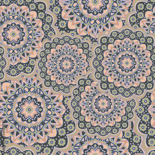 Fotografía Persian medallion flower seamless ornament design.