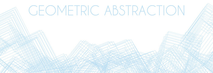 Poster - Subtle pale blue geometric abstraction. Vector graphics