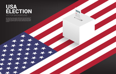 vote paper put in election box with USA map background. concept for election vote theme background.