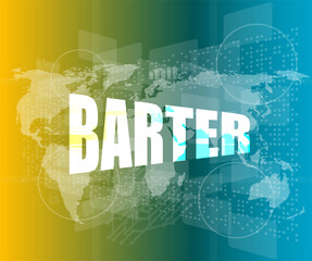 Poster - business concept, barter digital touch screen interface