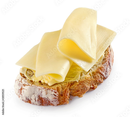 Cuadros en Lienzo breakfast sandwich with butter and cheese