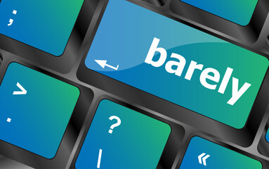 Poster - barely word on keyboard key, notebook computer button
