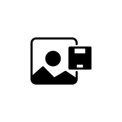 Poster - save image icon. application icon. perfect for logo, website, application, presentation and more product. icon design solid style