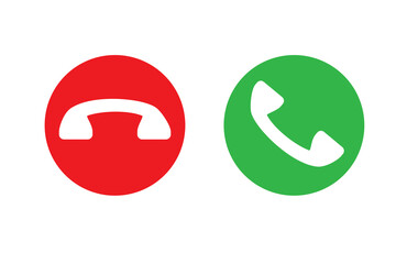 Poster - Phone buttons. Accept and reject the call. Green and red mobile phone button. Vector illustration. Stock image.