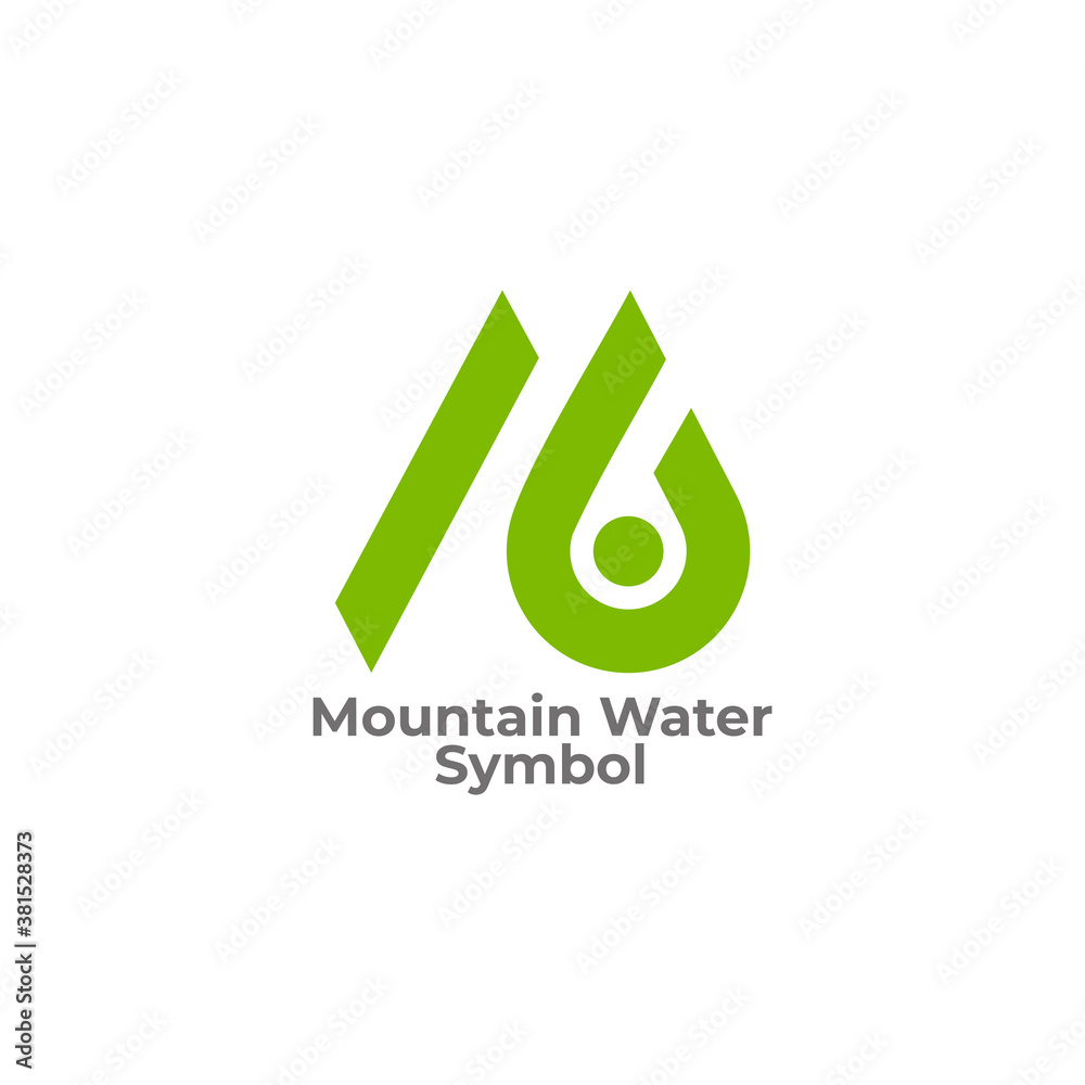 letter m natural mountain drop water symbol logo vector Stock Vector ...