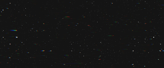 abstract glitch stars on dark night background. resembles shooting stars in a night sky. techno glit