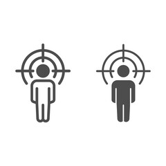 Poster - Black at gunpoint line and solid icon, Black lives matter concept, BLM sign on white background, icon in outline style for mobile concept and web design. Vector graphics.