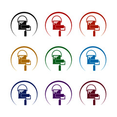 Poster - Simple paint bucket icon, color set