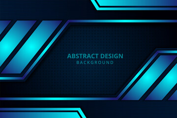 Poster - Blue black abstract background geometry shine and layer element vector for presentation design. Suit for business, corporate, institution, party, festive, seminar, and talks