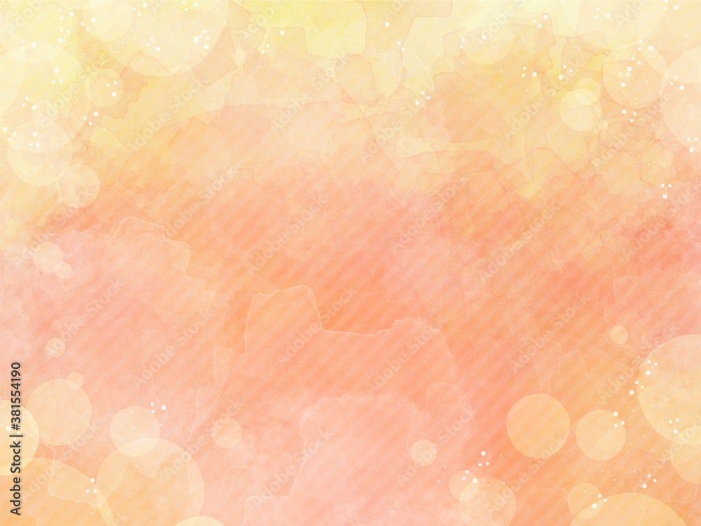 背景 素材 水彩 テクスチャ 泡 オレンジ系グラデーション Stock