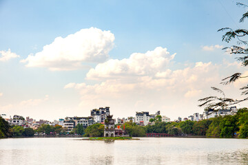 Wall Mural - Amazing view in Hoan Kiem Lake ( Swork Lake) in Hanoi, Capital of Vietnam