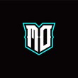 © diva - M O initial letter design with modern shield style
