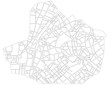 © Юрий Парменов - Abstract city navigation map with lines and streets. Vector black and white urban planning scheme. Illustration of plan street map, road graphic navigation.
