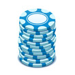 Blue chips, vector illustration in isometric style