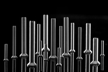 Canvas Print - City skyline constructed from nuts and bolts and screws