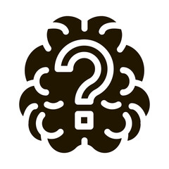 Poster - brain and question mark glyph icon vector. brain and question mark sign. isolated symbol illustratio