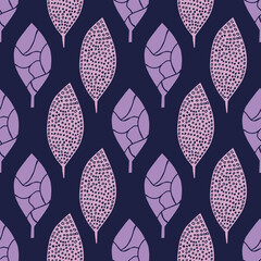 Poster - Colorful leafs with prints repeat pattern print background design
