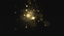 Glow Light Effect. Vector Sparkles On A Transparent Background. Christmas Light Effect. Sparkling Magical Dust Particles.The Dust Sparks And Golden Stars Shine With Special Light.
