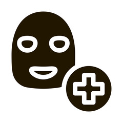 Poster - Face Mask Medical Cross glyph icon vector. Face Mask Medical Cross Sign. isolated symbol illustration