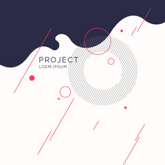 Poster - poster with dynamic waves. vector illustration in minimal style. abstract background.