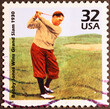 Golf player Bobby Jones on american postage stamp