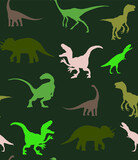 Fototapeta Dinusie - Abstract Hand Drawing Dinosaurs Repeating Vector Pattern Isolated Background