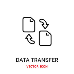 file transfer icon vector symbol. data transfer symbol icon vector for your design. Modern outline icon for your website and mobile app design.