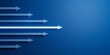 発光しながら直進する矢印の3Dレンダリンググラフィックス リーダーシップ・スピード・先進性のシンボルイメージ