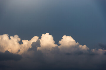 Wall Mural - white yacht on sea surface and storm clouds