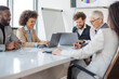 © Sanja - A group of business partners sit in a conference room and agree on new business moves for their company