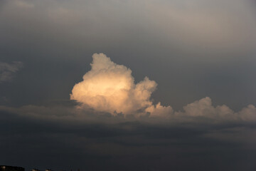 Wall Mural - white yacht on sea surface and storm clouds