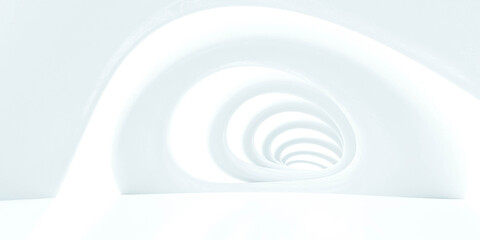 Poster - white abstract arch round architecture 3d rendering illustration