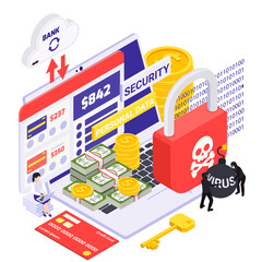 Sticker - Data Protection Isometric Composition