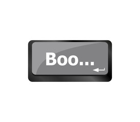 Poster - boo word on computer enter keyboard keys