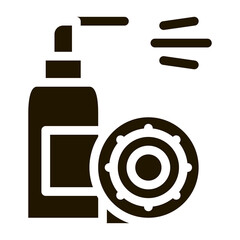 Poster - Man And Toilet glyph icon vector. Man And Toilet Sign. isolated symbol illustration