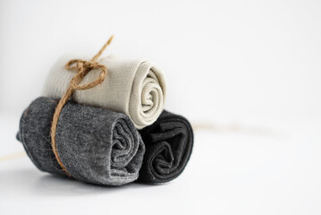 Men's socks on a white background - close-up