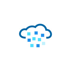 Wall Mural - Cloud tech logo design template