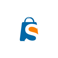 Sticker - Shopping bag logo incorporated with S letter design