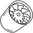 Low-noise axial inline fan
