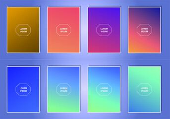 Fototapete - Set of Vector EPS 10 illustration Gradient Background Texture. Template for design, banner, flyer, business card, poster, wallpaper, brochure, smartphone screen, mobile app.