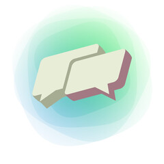 Poster - Talk isometric modern icon. Chat sign, dialogue and speech bubble vector illustration. Social media communication messages symbol isolated on white background
