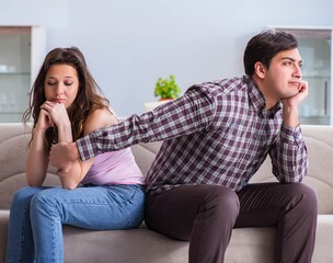 Wall Mural - Young family in broken relationship concept