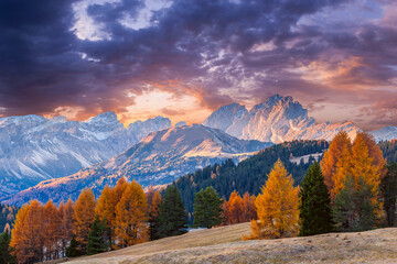 Wall Mural - autumn landscape with mountains