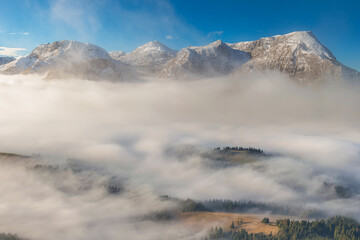 Wall Mural - autumn landscape with fog