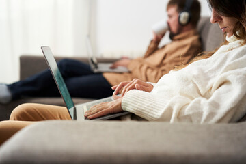 Couple working from home.